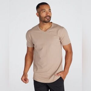 NWT BYLT Drop Cut V-neck Lux Shirt in Sand